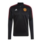 adidas Manchester United HalfZip Sweatshirt Schwarz