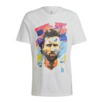 adidas Messi Graphic T-Shirt Weiss Blau