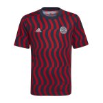 adidas FC Bayern München Prematch Shirt 2021/2022 Kids Blau Rot