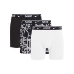 Nike Cotton Brief Boxershort 3er Pack Schwarz FHWV