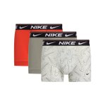 Nike Ultra Trunk Boxershort 3er Pack Grau Braun Rot FJUM